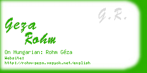 geza rohm business card